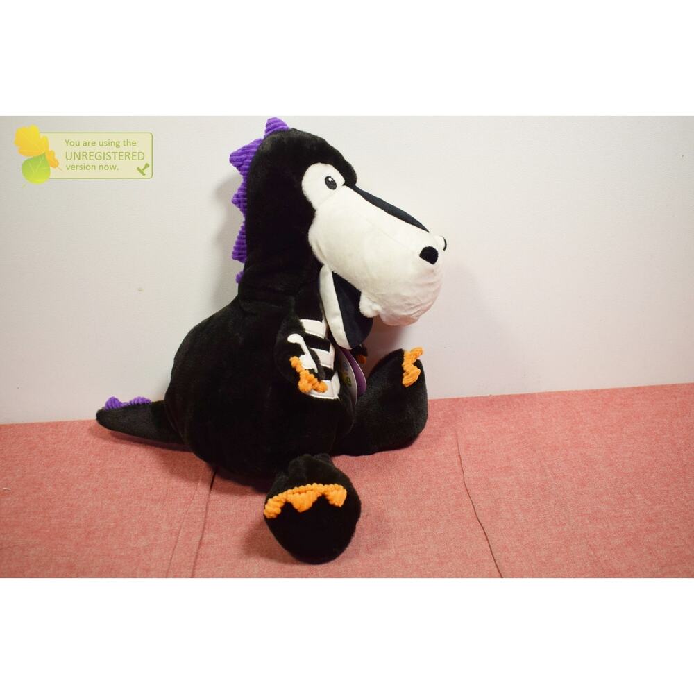 Gigglescape Halloween Skeleton 12.5" Glow in the Dark T-Rex Plush (Marks)